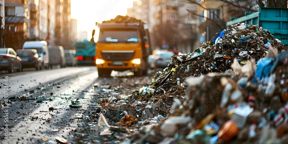 Poster efficient management and collection of various types of bulk waste and rubbish. concept bulk waste c