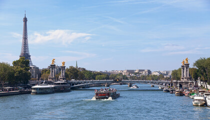 Obraz premium The Pont Alexandre III iand the Eiffel tower in Paris