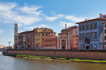 Fototapeta premium The Palazzo Blu and the Parish of Saint Cristina in Pisa