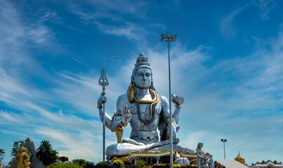 Majestic Statue of Hindu Deity Under Blue Sky murudeshwar