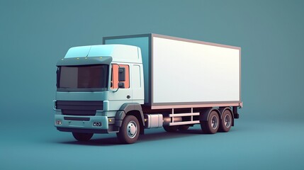 Logistics trucks or cargo trucks on solid background, delivery of goods using delivery trucks