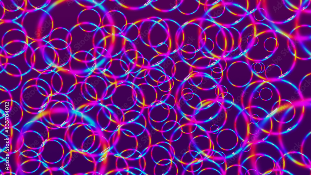 Poster abstraction of colored balls. bubble. colorful floating balls in space. festive colorful balls, ring