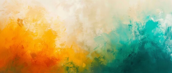 Vibrant Abstract Paint Blots Background - Orange and Blue Brushstroke Texture for Creative Designs, and Art Projects