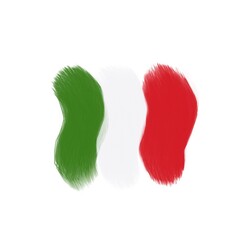 Italienische Flagge abstrakt, Flagge Italiens, Trikolore auf transparentem Hintergrund