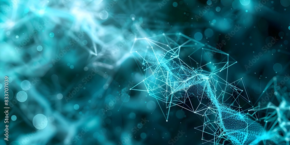 Poster abstract digital art of futuristic ethereum blockchain. concept digital art, abstract design, futuri