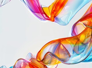 Elegant Abstract Glass Sculpture in Vibrant Colors, Modern Art Design Banner, abstract graphic, banner design, pattern design, web background template