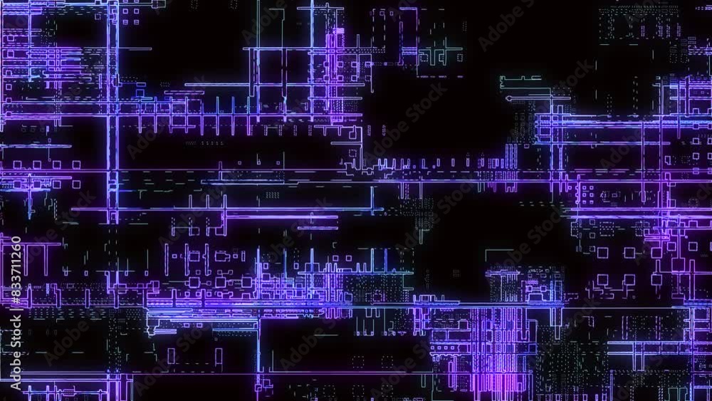 Poster printed circuit board. advanced technology concept visualization: pcb processor microchip, neural ne
