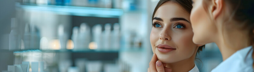 Personalized Skincare Regimen Consultation: Doctor Explaining Treatment to Patient in Realistic Medical Setting   Ideal for Medical and Skincare Ads