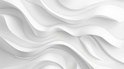 Obraz premium Elegant white waves blend seamlessly with a clean background, showcasing minimalist design.