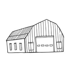 Vector hand drawn Farm barn outline doodle icon. Farm barn sketch illustration for print, web, mobile and infographics