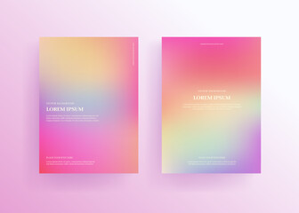 Colorful abstract gradient covers template design set