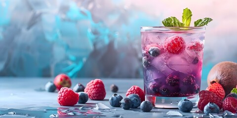 Summerthemed cocktail menu featuring fresh frui. Concept Cucumber Cooler, Watermelon Frozé, Pineapple Punch, Berry Breeze, Citrus Crush