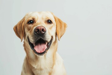 Cute dog posing against a simple background, allowing for customization with text or graphics