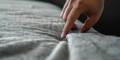Finger Brushing Against Fabric Texture