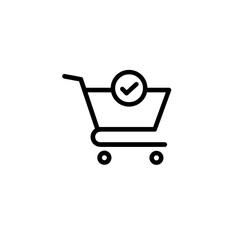 illustration shopping cart icon on white background
