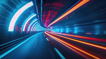 Dynamic high-speed data network with slick, glossy, and glowing lines of light