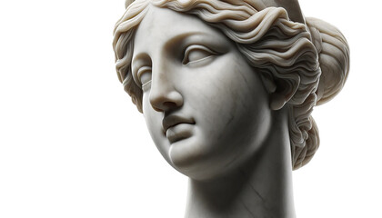 marble statue isolated on the transparent background.