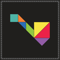 Obraz premium Tangram Puzzle Smoking pipe Vector Colorful Geometric Illustration