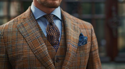 A man in a suit and tie with a blue tie and a blue shirt
