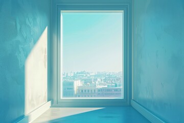 window in a room with a city view