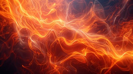 Abstract fire pattern with vibrant, swirling flames