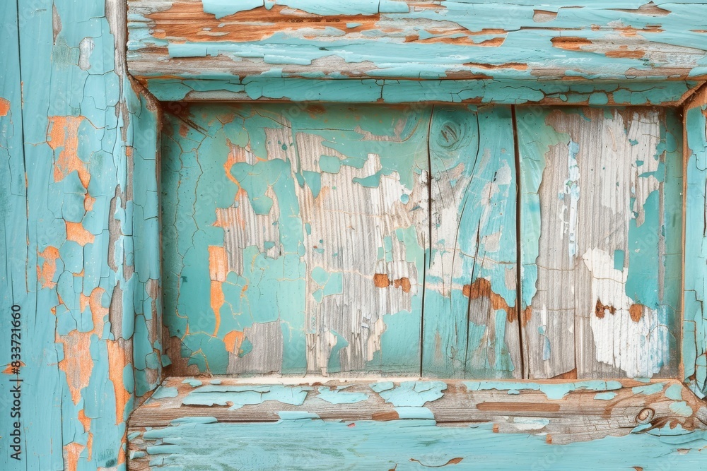 Poster a window with a frame that is broken and has a spider web on it