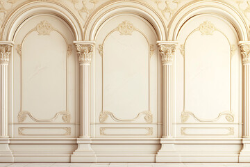 Fototapeta premium Detailed view of elegant ornate archway columns in classical architectural style