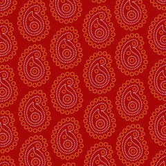 Red Badhani Traditional Indian Pattern Design