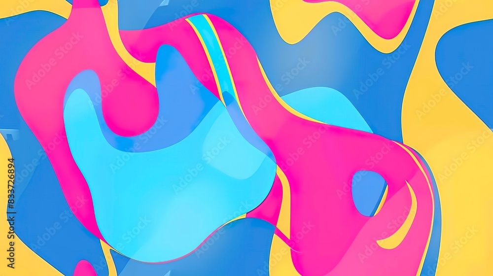 Poster vibrant abstracts flat design top view vibrant theme animation vivid. seamless pattern, fabric patte