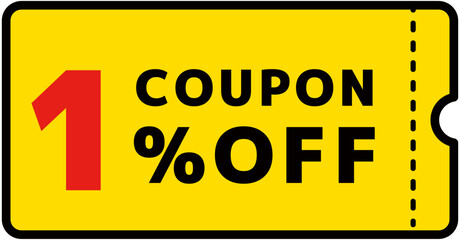 シンプルな1％OFFクーポン素材