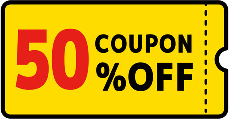 シンプルな50％OFFクーポン素材