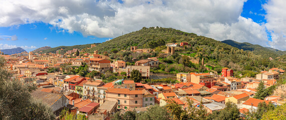 Panoramic view of Iglesias city. Sardinia, Italy
