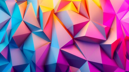 Fototapeta premium Vibrant Low Poly Abstract Background with Futuristic Digital Design