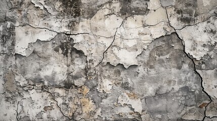 Abstract Concrete Wall with Cracks and Peeling Paint