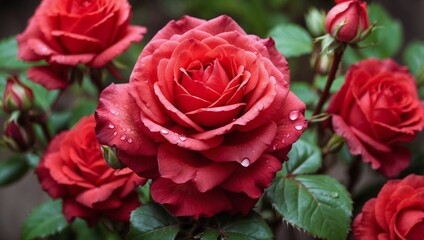 red rose in garden