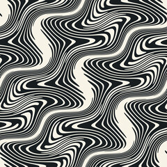 Monochrome Warp Striped Textured Pattern