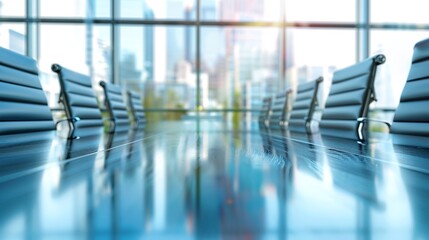 empty meeting room design at sunrise