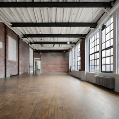 An empty livingroom with plants windows carpet Augmented reality mockup pattern frame