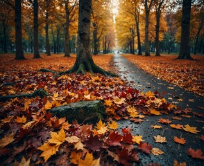Autumn trees in the park