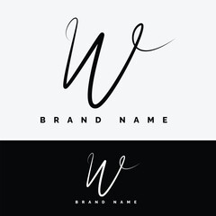 Letter W Signature Logo - Initial Alphabet for W - Handwritten W Logo