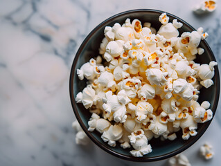 Fluffy popcorn in a bowl