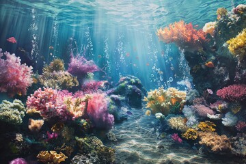 Fototapeta premium underwater sea life by generative ai