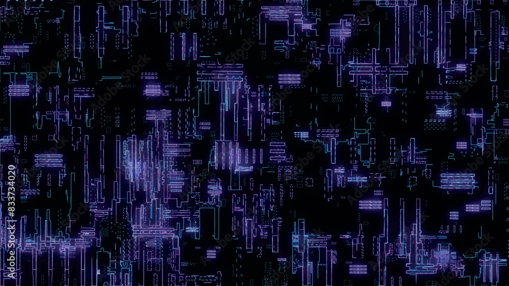 Poster printed circuit board. visualization of advanced technology concept: pcb processor microchip, digiti