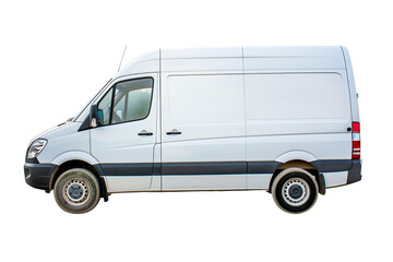 Delivery van trucks on transparent background