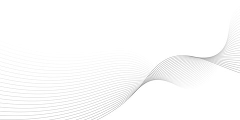 Gray and white abstract background with flowing particles. Digital future technology concept. Abstract white paper wave background and abstract gradient and white wave curve lines.	