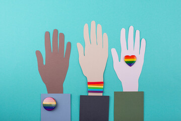 Obraz premium Pride month concept with LGBTQ flag