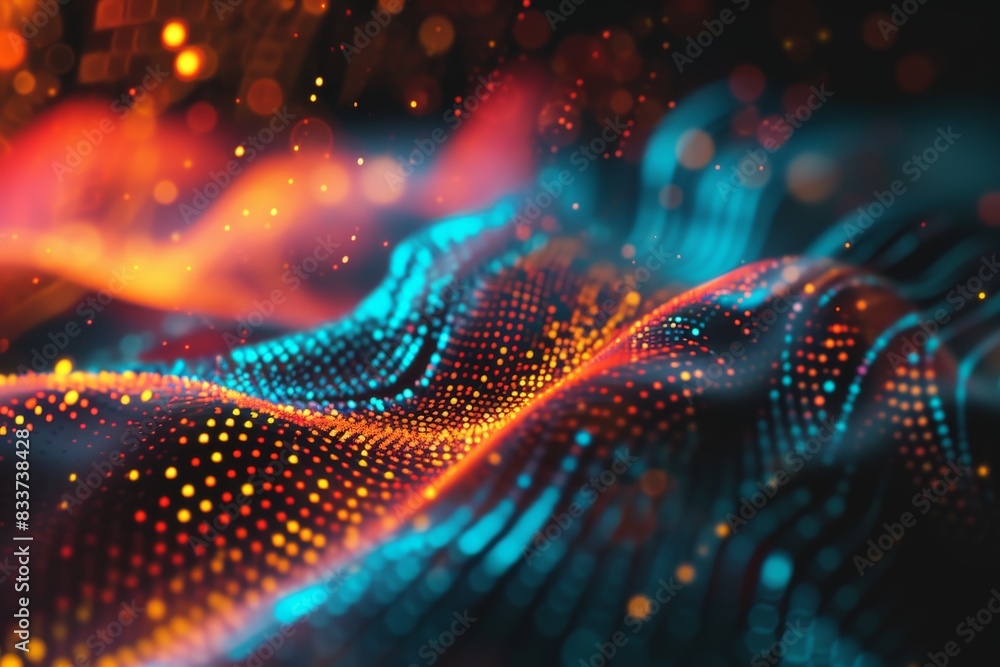 Poster abstract digital background. it can be used for technological processes, neural networks and ai, dig