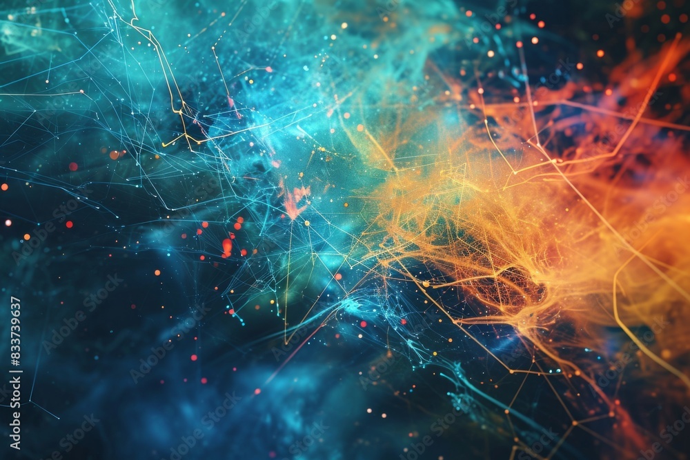 Poster abstract digital background. it can be used for technological processes, neural networks and ai, dig