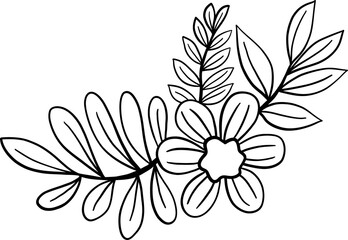 Wreath of floral and flower illustration.