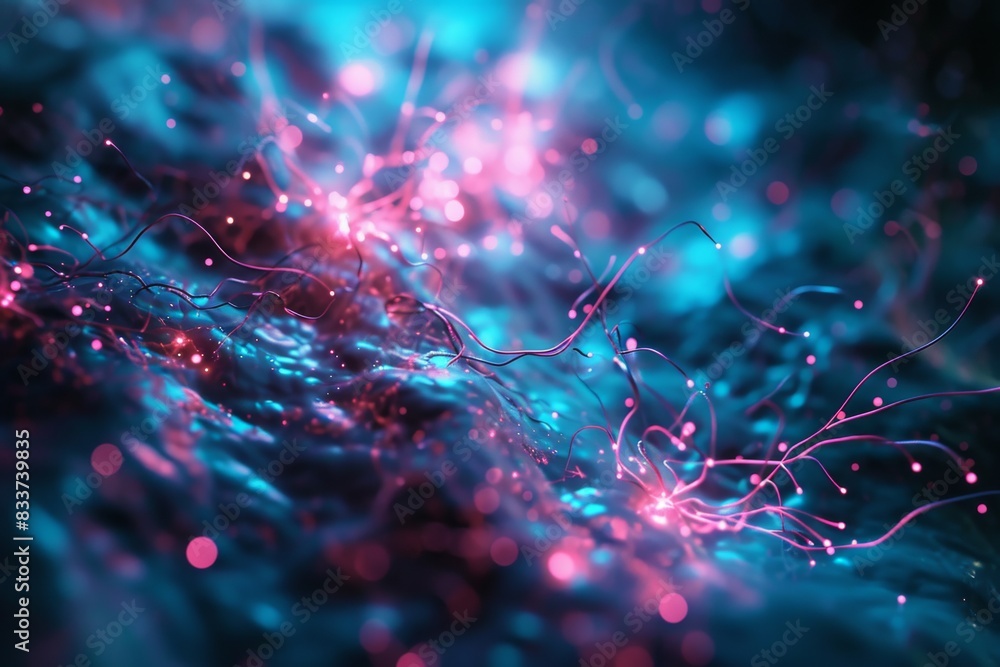 Poster abstract digital background. it can be used for technological processes, neural networks and ai, dig